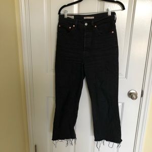 Levi’s rib cage crop flare black